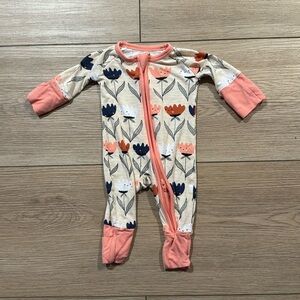 Little Sleepies Zippy - Floral Preemie Footy